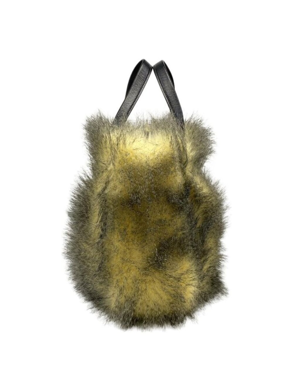 ★SOLD★ Prada Tote Ivory Black Leather Faux Fur X - Picture 2 of 15
